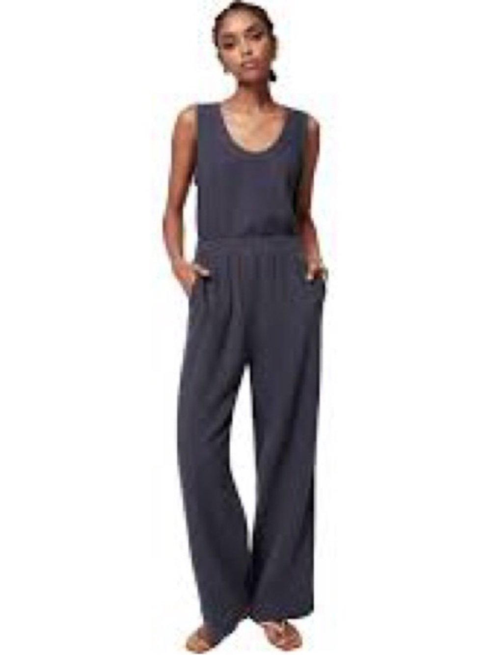 Faherty Dream Cotton Gauze Knit 2 piece set Charcoal Grey Size Medium EUC